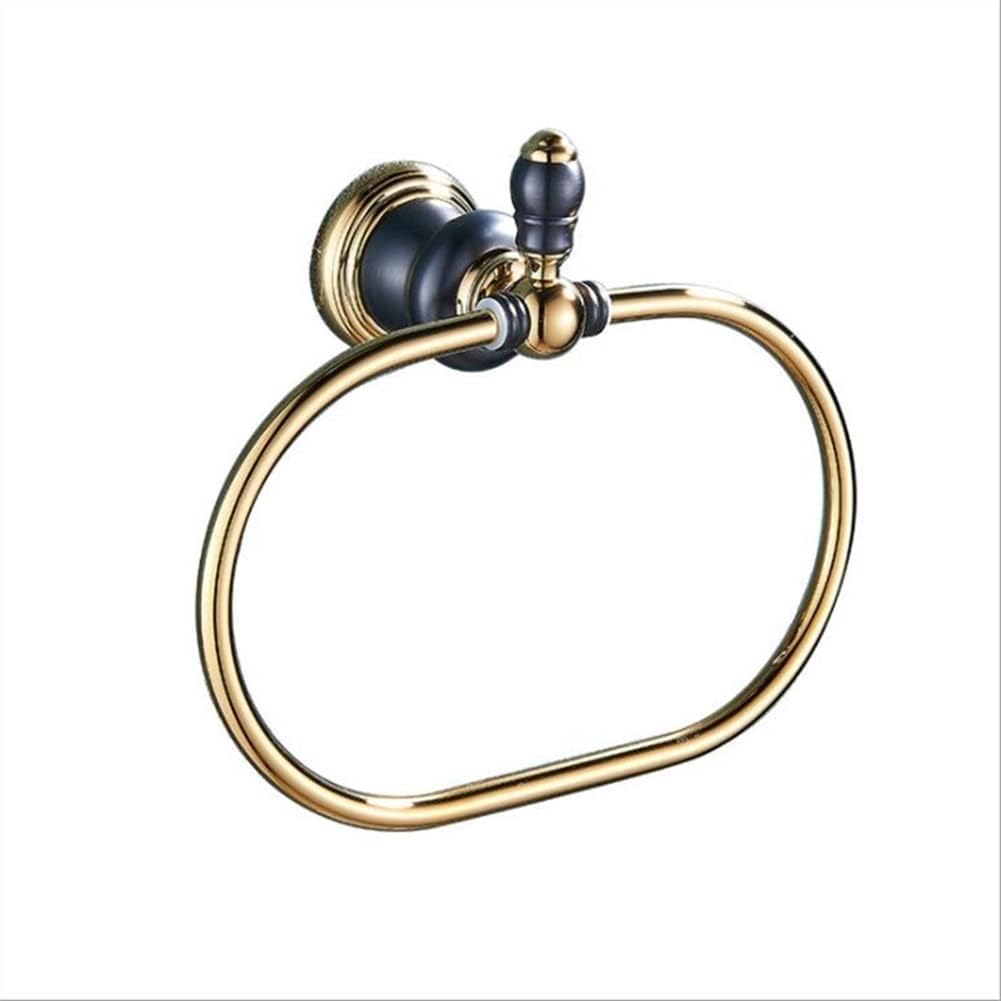 LSLYTQ Oval Towel Rings, Chrome Metal Towel Holder, Towel Hangers Storage Wall Mounted Bathroom Accessories Bath Towel Racks