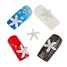 5 pcs Silver Starfish Nail Art Decorations Pearls Crystals Jewels Gems By VAGA®