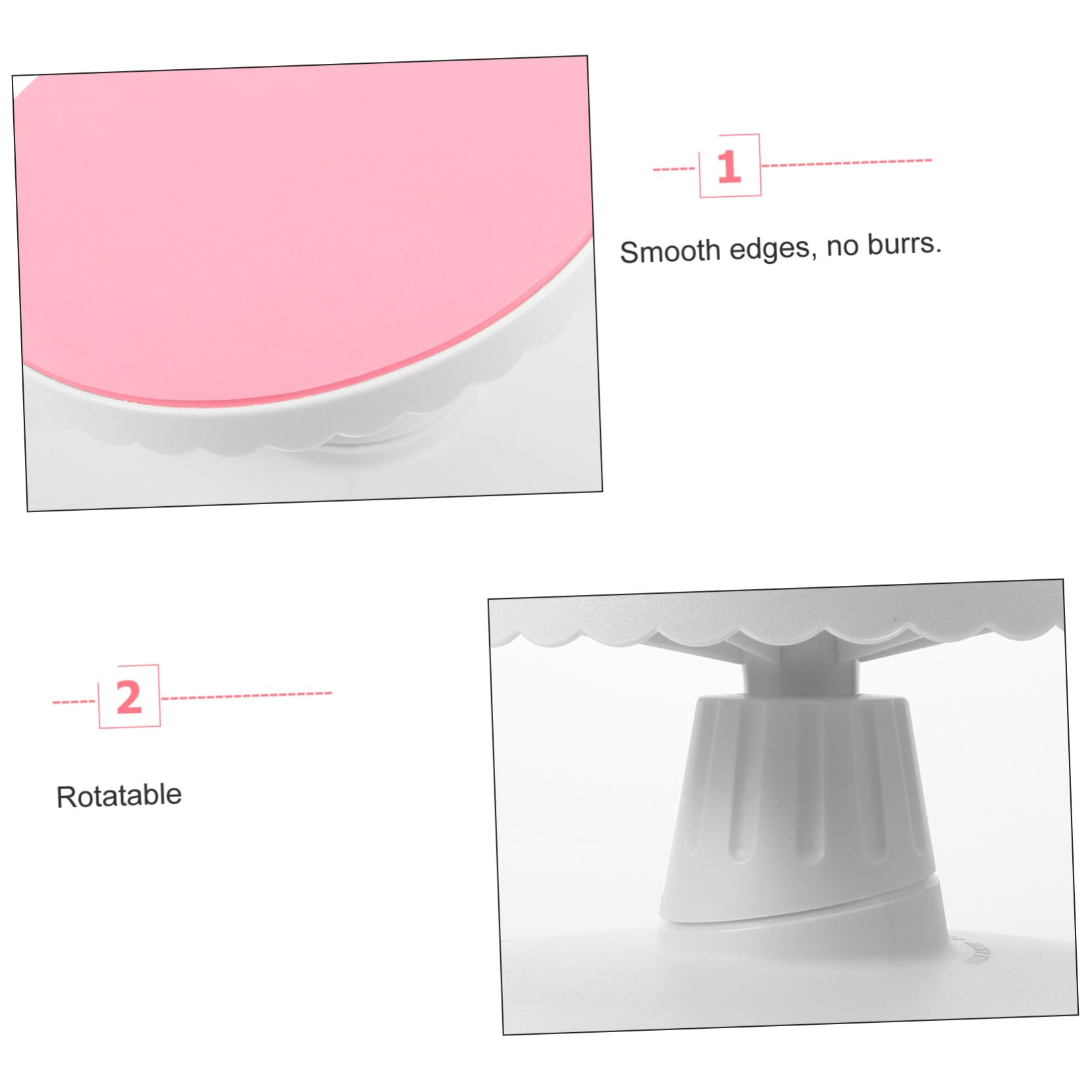 SOLUSTRE Mesa Giratoria para Pasteles de 10 Pulgadas en Plástico Rosa Función Antideslizante Que Mantiene el Pastel en Su Lugar Adecuado para Modelado y Cerámica