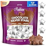 Madelaine Chocolate Silver Stars - Easter Candy Party Favors - 24 Milk Chocolate Candy Individually Wrapped In Silver Foil for Party Decorations 8 Oz Bag