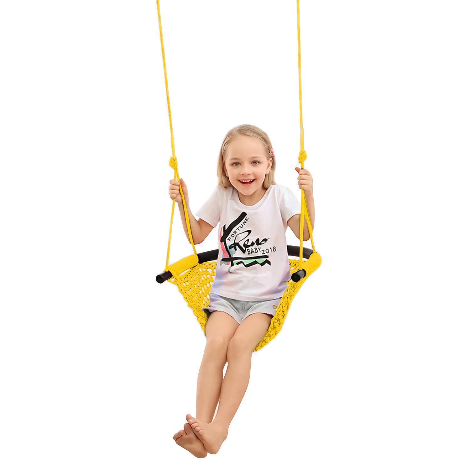 View 1 of ***STOCK PHOTO FOR REFERENCE ONLY***
COLOR - ORANGE
JKsmart Kids Net Swing Seat, Heavy Duty Rope Swing with Adjustable Rope