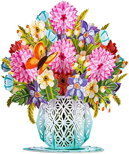 Paper Love HugePop Tulips Flower Bouquet 3D Pop Up Card, With
