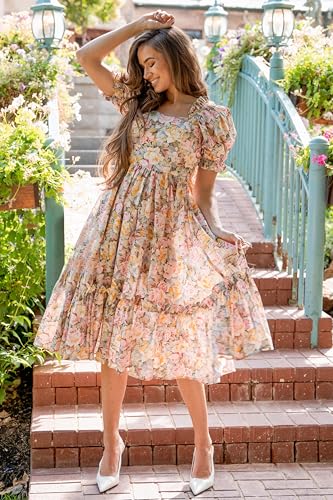 Image of Shasmi Women's Navy Blue Georgette Digital Floral Printed Floral Printing Short Sleeve A-Line Maxi Gown Dress for Women (Gown Dress 248)