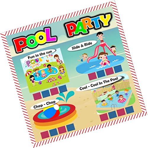 PartyStuff Pool Theme Tambola Housie Tickets - Pool Party kukuba 1 - Designer Kukuba (36 Cards)