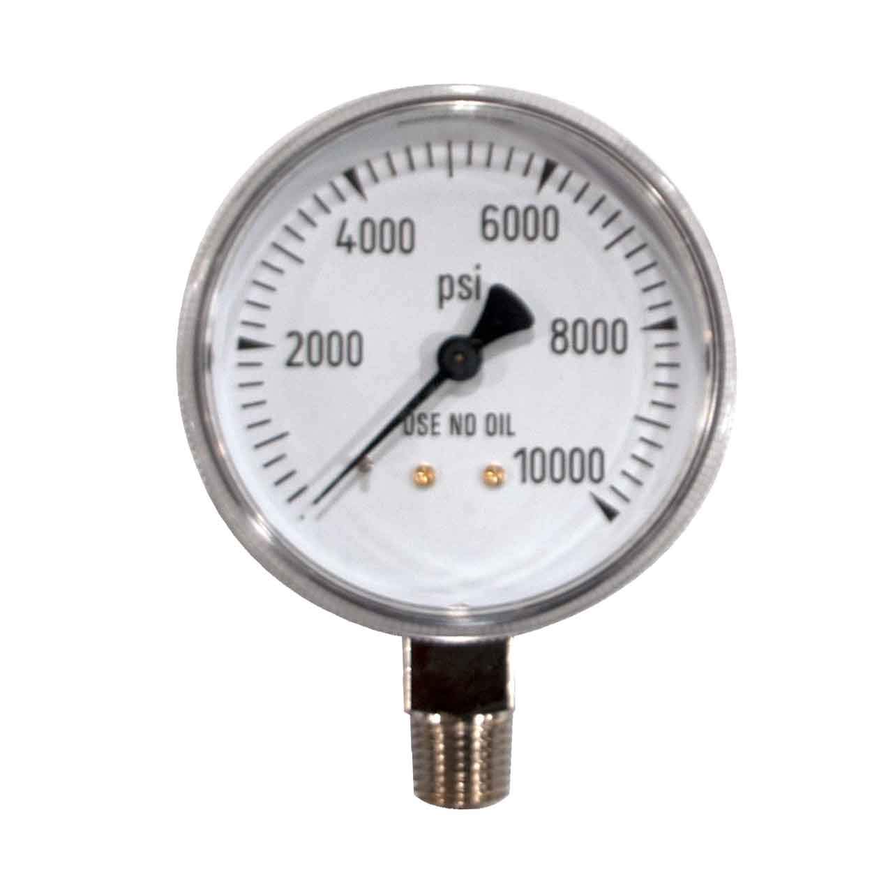 Miller Ga068-07 Gauge, 2.5 In Sst Chrome, 10000 Psi