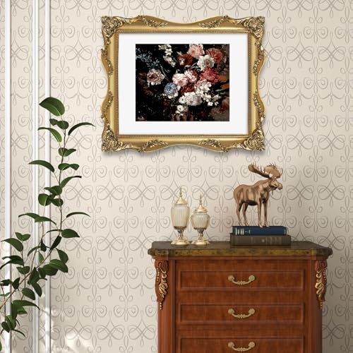 Image of 11x14 Gold Frame Vintage Picture Frame Victorian Ornate Gothic | Real Glass, Matted to 8x10 or 11 x 14 Photos, Wall Hanging