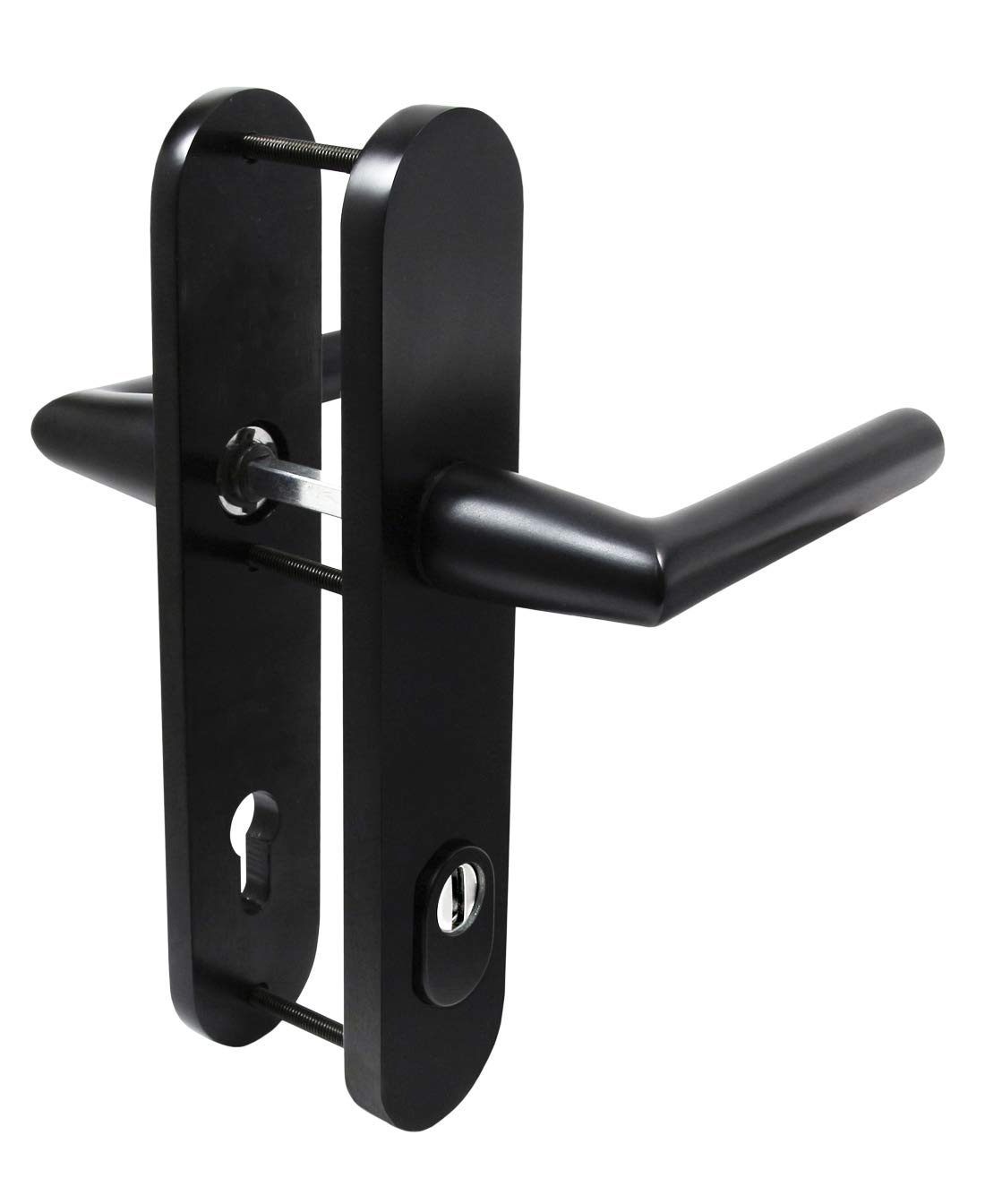 Haustür ES2 Schutzbeschlag Heros Schwarz HS 92 mm Dr-Dr ZA Türklinke Türdrücker