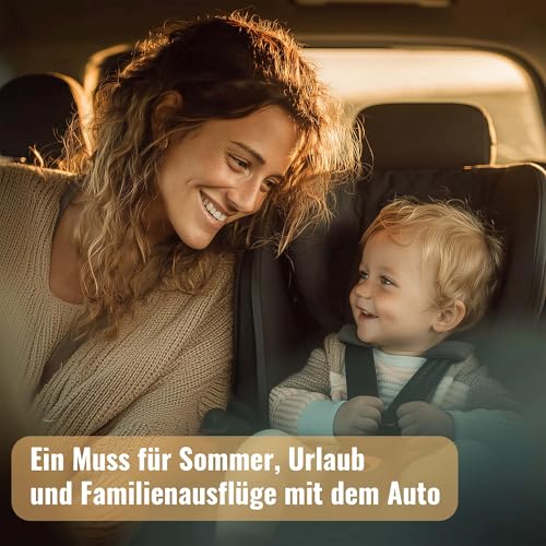 Sonnenschutz Auto Baby, 2er Set Sonnenschutz Auto Seitenscheibe mit UV Schutz UPF für Kinder, Mit Saugnapf, Fensterschutz Verdunkelung, Faltbarer Sonnenblende für PKW Fenster, Fahrzeug, Protection