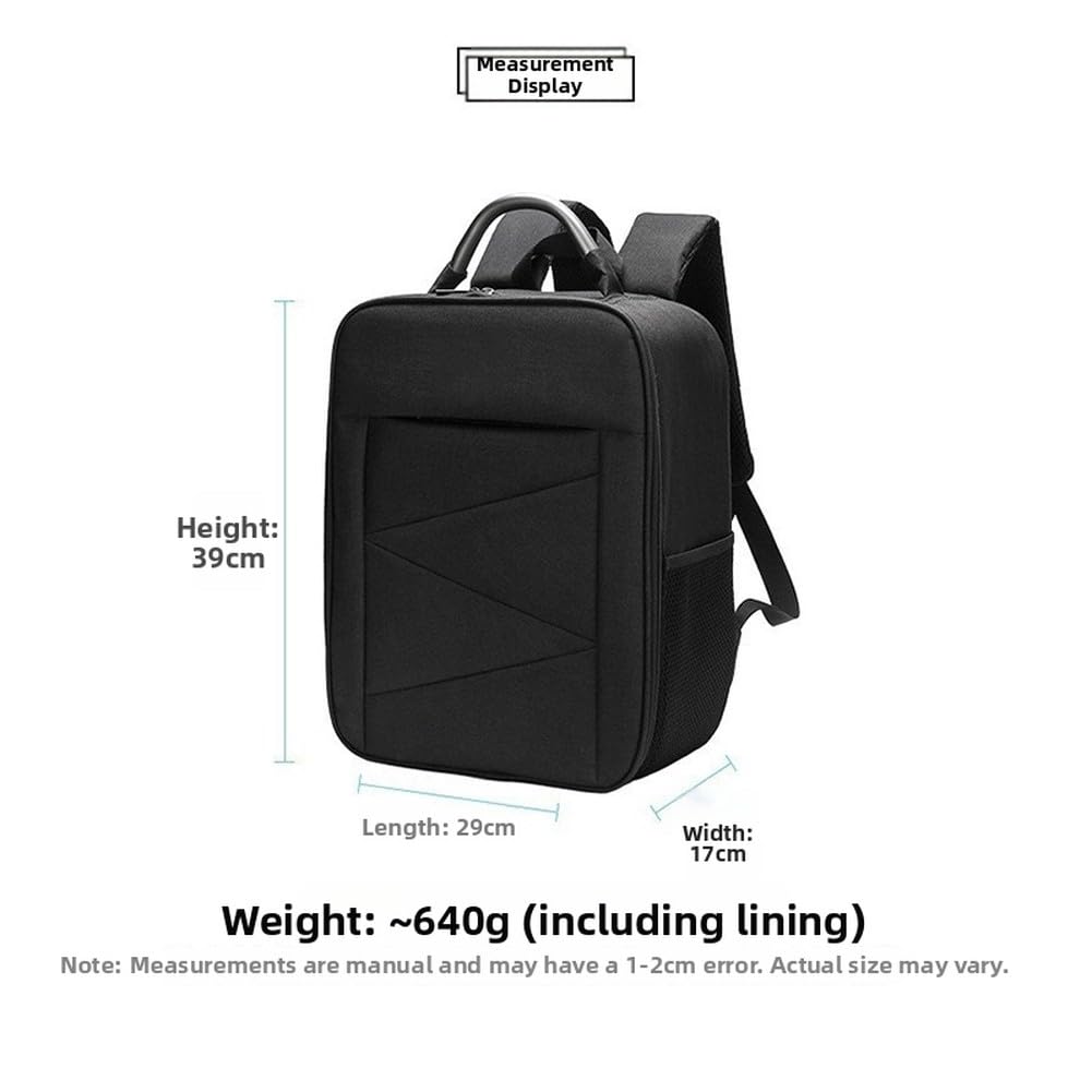 EVA-Hartschalen-Rucksack für DJI Avata, 29 x 17 x 39 cm, tragbare Tragetasche mit verstellbaren Trägern, stoßfeste Aufbewahrungstasche für und Zubehör, Schwarz
