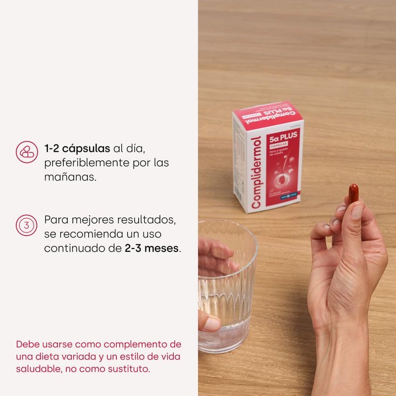 Complidermol® 5 Alfa PLUS Cápsulas | Fórmula pionera con Alphablok™ | Ayuda a prevenir la caída capilar | 60 cápsulas