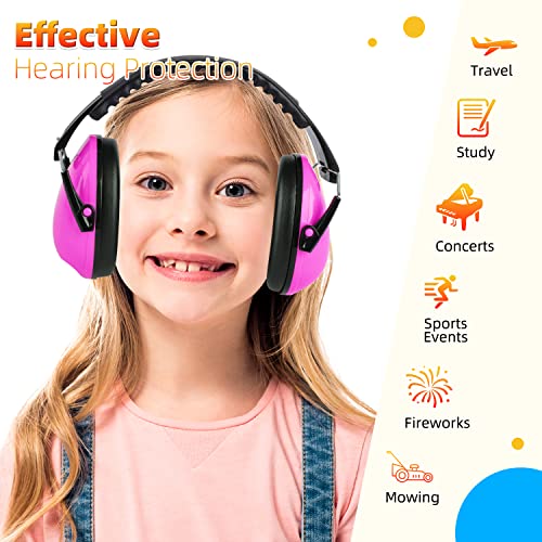 MelonArt Kids Ear Protection Earmuffs Safety Hearing Protection Headphones Noise Reduction for Autism Sensory Kids Chirldren (Green & Pink) - Image 5