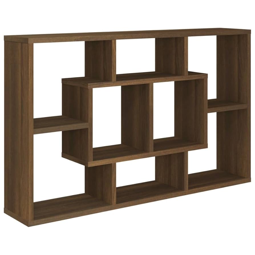 Brown Oak, 6) VidaXL Wall Cube Shelves Wall Rack Wall-mounted