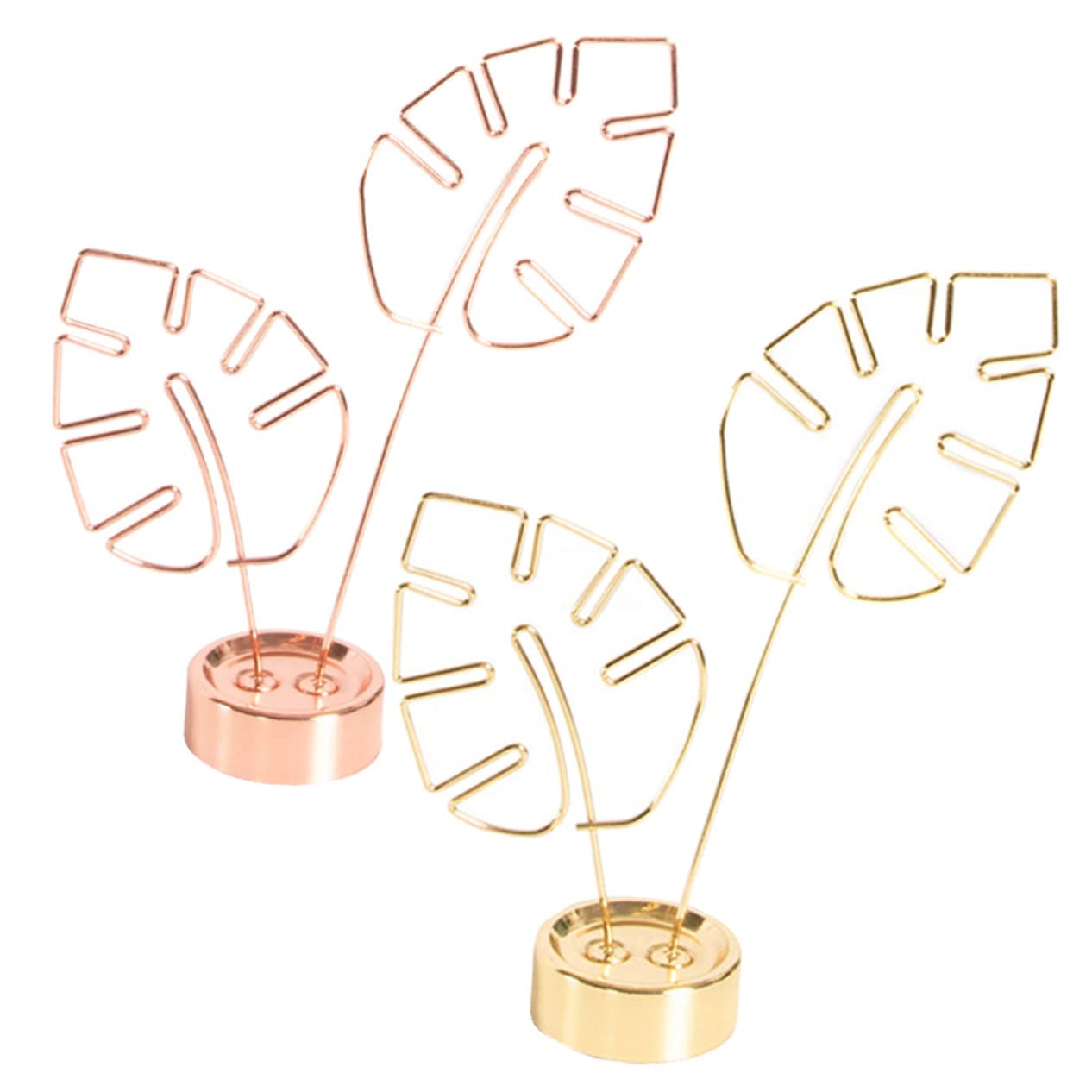 SEWACC 2Pcs Multi Function Picture Clamp Note Clips Stand Rose Gold Design Desktop Decor for Weddings Birthdays Engagements and Party Table Displays