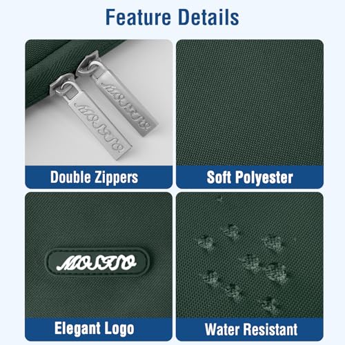 Image of MOSISO Laptop Case 13 inch, 13 inch Laptop Sleeve Compatible with MacBook Air M4 M3 M2 M1 2025-2018 / Pro M2 M1 2025-2016, Polyester Vertical Computer Sleeve Bag with Pocket, Midnight Green