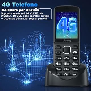 uleway Telefono Cordless Digitale and Cellulare per Anziani 2 in 1, 4G VoLTE Cellulare Sbloccato con Bluetooth, Richiede SIM, Batteria da 1400 mAh, Perfetto per Anziani e come Telefono di Scorta