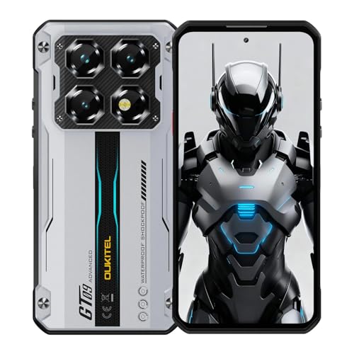 OUKITEL WP60 Smartphone Rugged 5G, Display 7.2" HD+, Batteria 10000mAh, Fotocamera 108MP, Visione Notturna, Gorilla Glass 5, IP68/IP69K, RAM 16GB+32GB,SILVER