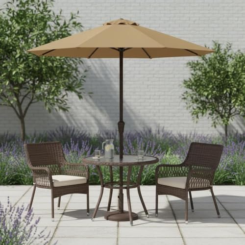 Toile de rechange parasol 8 baleines pour table de jardin et terrasse cafetier - 7