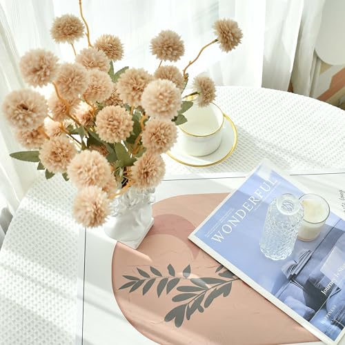 Image of Mandy's 6 Stems Silk Beige Kiku Ball Flowers