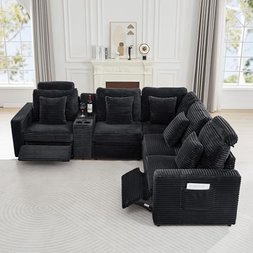 Sillón Modular Esquinero Peluche Negro miniatura 5
