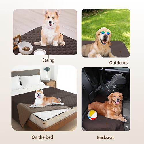 Image of gogobunny 100% Double Sided Waterproof Dog Blanket Soft Pet Bed Cover Reversible Protect Furniture Couch Sofa Car for Puppy Cat Kids (Dark Coffee /Light Coffee, 30x70 Inch (Pack of 1))