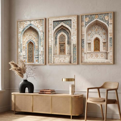 Image of kotart Traditional Indian Wall Art Painting for Living Room | Paintings Frame For Home Decoration | Framed Wall Painting for Home Room Bedroom Office Wall Decor Set of 3 (13X17 inch)