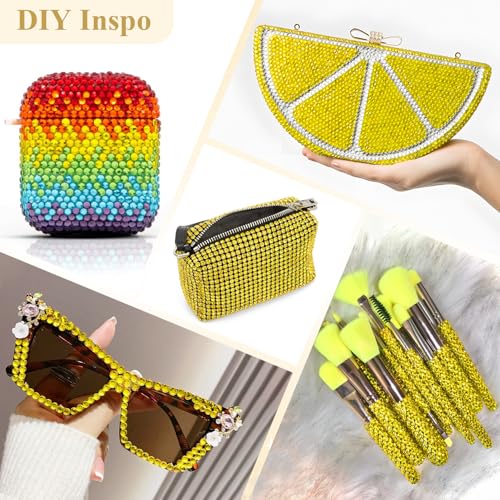 Image of 5000PCS SS6 /2mm Crystal Glass Rhinestones for Bedazzling (Lemon Yellow) | Flatback Rhinestones for Crafting DIY Nail Art Makeup Decoration, Gems Diomand Charms for Tumbler Shoes Clothing Mug