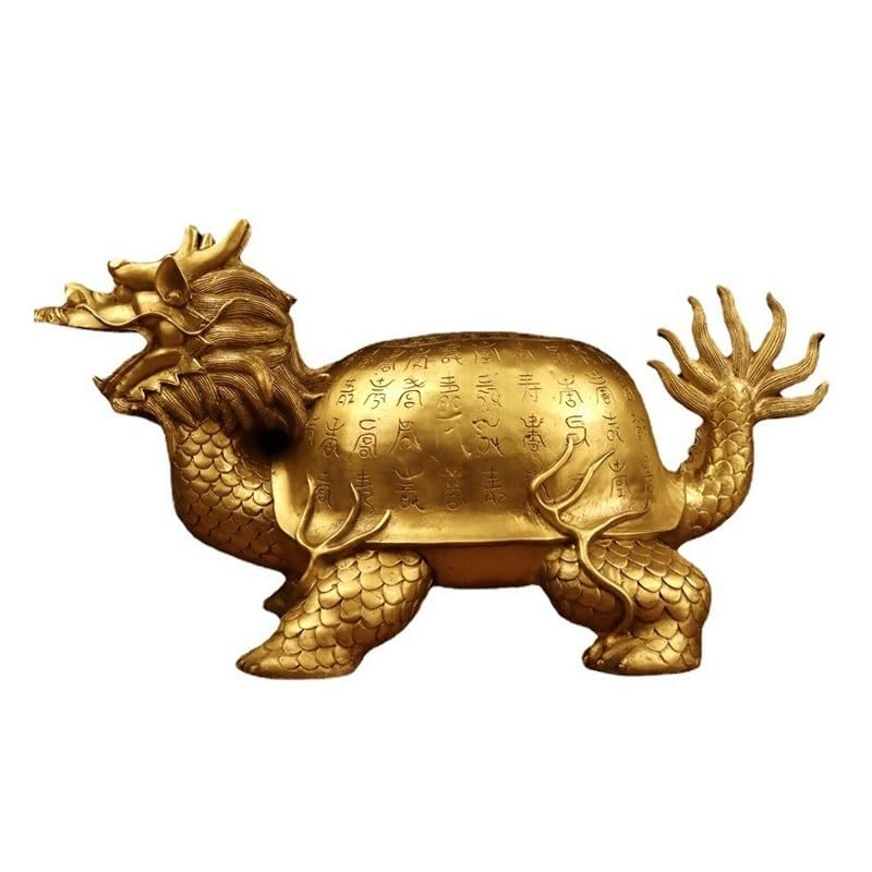 Statue tortue dragon objet déco Feng Shui pour sublimer votre meuble de salon ou bibliothèque