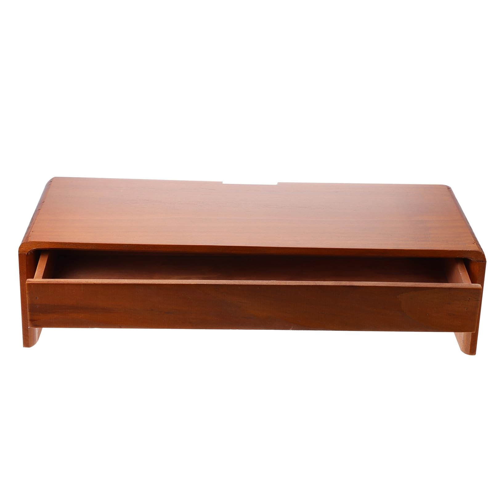 Support écran PC bois avec rangement intégré bureau