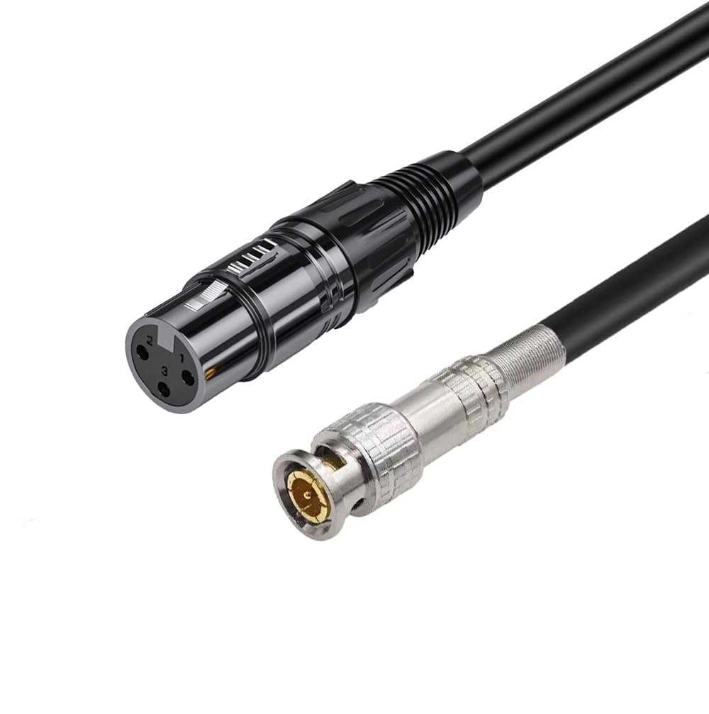 BNC-Stecker auf XLR-Buchse, Adapter-Patchkabel, 1 m