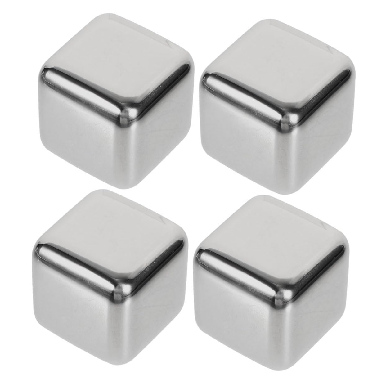 Cubitos de hielo reutilizables de acero inoxidable Mikinona color plata para whisky