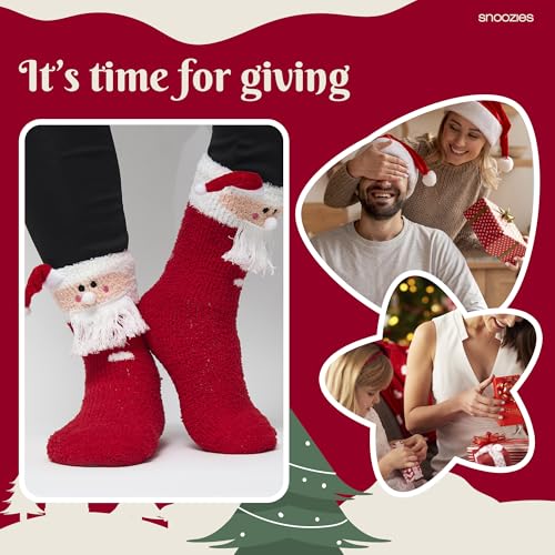 Image of Snoozies Fuzzy Funny Socks for Women, Christmas Sock 1 Pair, Cozy Winter Holiday