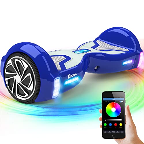 TOMOLOO Music-Rhythmed Hoverboard for Kids and Adult Two-Wheel Self-Balancing Scooter- UL2272 Certificated with Music Speaker- Colorful RGB LED Light
