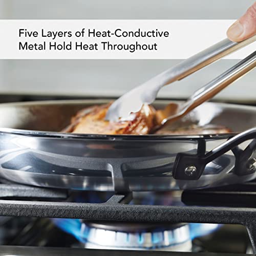 Image of KitchenAid 5-Ply Clad Polished Stainless Steel Frying Pan /Skillet, 10 Inch - Stainless Steel