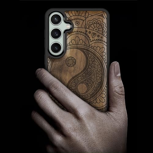 Coque bois Galaxy S23 FE gravée en noyer véritable Carveit