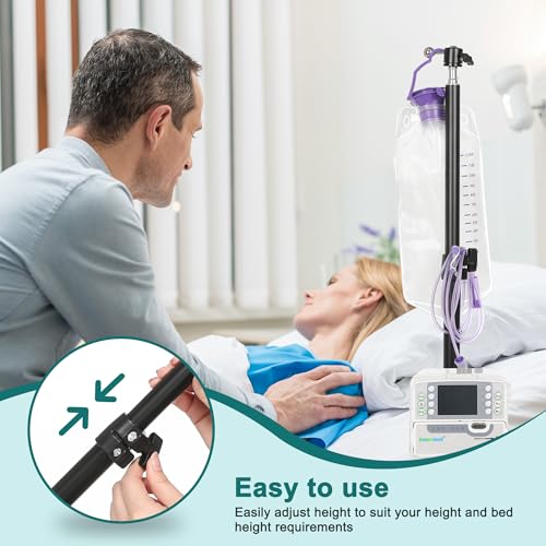 Feeding Tube Stand, Hands-Free Feeding Tube Holder Enteral Feeding Telescopic Pole, Feeding Pump Rack for Gravity Syringes Feeding Pump Feeding or Infusions - Thumbnail 4