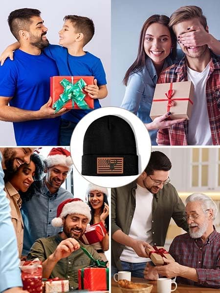 Ameican Flag Hunting Fishing Gifts Beanie Hat for Men Grandpa Dad Husband Hunters Deer Duck Retirement Gifts Gear Stuff - Image 5