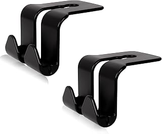 Car Hooks for Purses and Bags, 2pcs Black Wallets Holder for Car Interior Accessories Vehicle Seat Headrest Hook for Coats Umbrellas Grocery Handbag Automotive Accessories