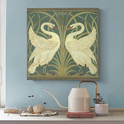 Toile grue Walter et cygnes d'art moderne impression haute definition deco de bureau - 2