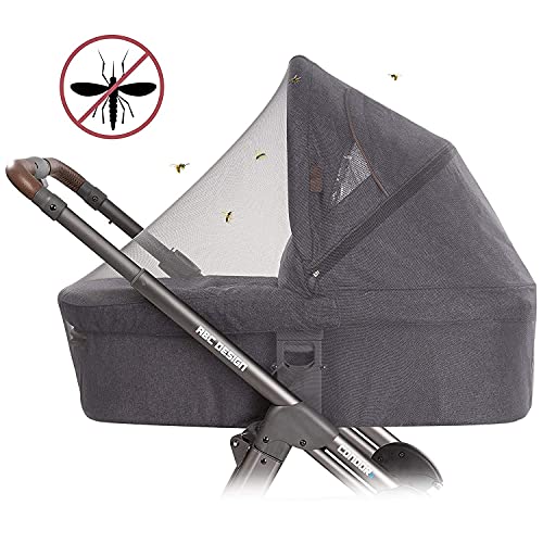 Zamboo Universal Insektenschutz - Mückennetz für Kinderwagen & Buggy/Premium QUALITÄT: idealer Schutz vor Wespen & Stechmücken Dank feinem Netzgewebe, reißfest & waschbar, mit Tasche - Grau