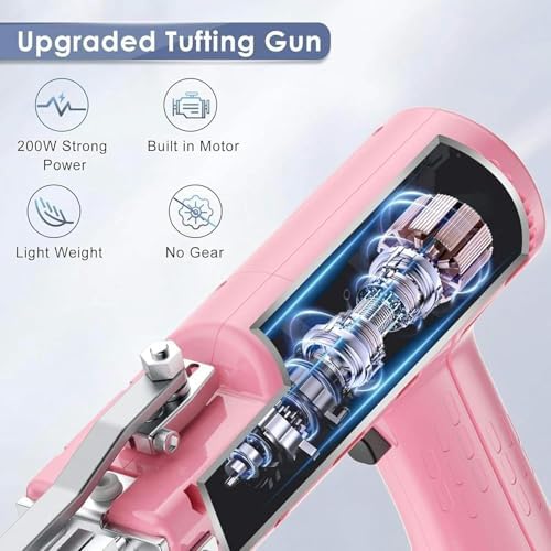 Tufting Gun for Rug Making, Electric Carpet Tufting Kit, Cut & Loop Pile Carpet Gun - Complete Starter Set for DIY Rug Projects