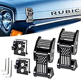 Buling TJ Hood Latches Improved Design Aluminum Hood Catch Latch kits Compatible with Jeep Wrangler TJ 1997-2006 (Texture Black US Flag)