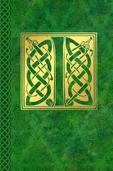 Celtic Letter I Vintage Irish Monogram Journal: Green Gold Celtic Knot Name Initial Diary Blank Lined Book