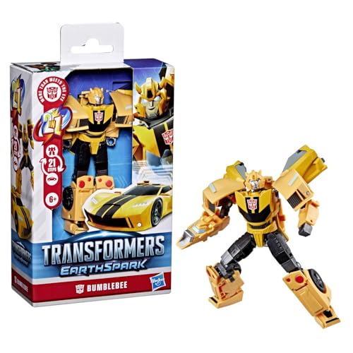 Image of TRANSFORMERS Toys EarthSpark Deluxe Class Bumblebee Action Figure, 5-Inch, Robot Toys for Kids Ages 6 and Up