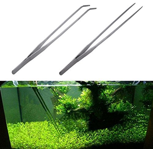 Lgege 2Pcs Long Handle Stainless Steel Straight And Curved Tweezers Nippers For Garden, Kitchen, Indoors And Outdoors #TOP6