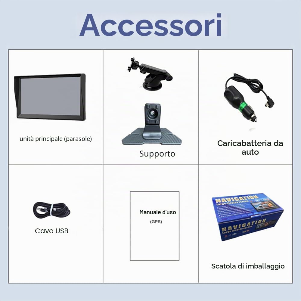 NEWFUN Navigatore Camion,Navigatore Auto,2025 9 Pollici GPS Touchsceen 8GB,con POI Avviso Guida vocale Lane Programma gratuito a vita Aggiornamento UE,per Auto Camion