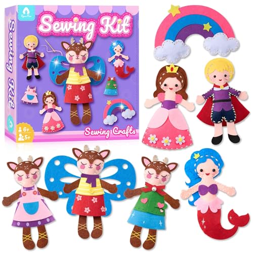 VigorFun-Sewing-Kit-for-Kids-Beginner-Arts-and-Crafts-Make-DIY-Projects-of-Fairy-Tale-World-Felt-Sewing-Craft-Kits-Educational-Toys-Birthday-Christmas-Gifts-for-Girls-Kids-Age-4-6-7-8-10-12