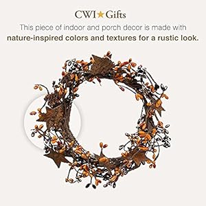 CWI Gifts Pip Twig Star Wreath Rings - 8 inch - Wreath Decor for Front Door and Candle Decorating - Mustard/Black CWI Gifts Pip Twig Star Wreath Rings 8 inch Wreath Decor for Front Door and Candle Decorating MustardBlack
