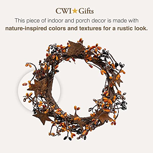 CWI-Gifts-Pip-Twig-Star-Wreath-Rings-8-inch-Wreath-Decor-for-Front-Door-and-Candle-Decorating-MustardBlack CWI Gifts Pip Twig Star Wreath Rings 8 inch Wreath Decor for Front Door and Candle Decorating MustardBlack