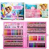 Maleta de Pintura Infantil 168 Itens Pequena Artista Desenho Material Escolar Presente para Crianças 168