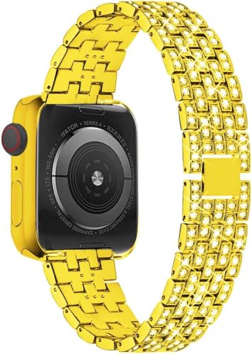 Image of Zitel Compatible with Apple Watch Band for Women Girls, Bling Rhinestone Metal Bands 40mm 41mm 42mm(Series 11 /10) 44mm 45mm 46mm Series 11 /10 /9 /8 /7 /6 /5 /4 /SE3 /SE2 /SE